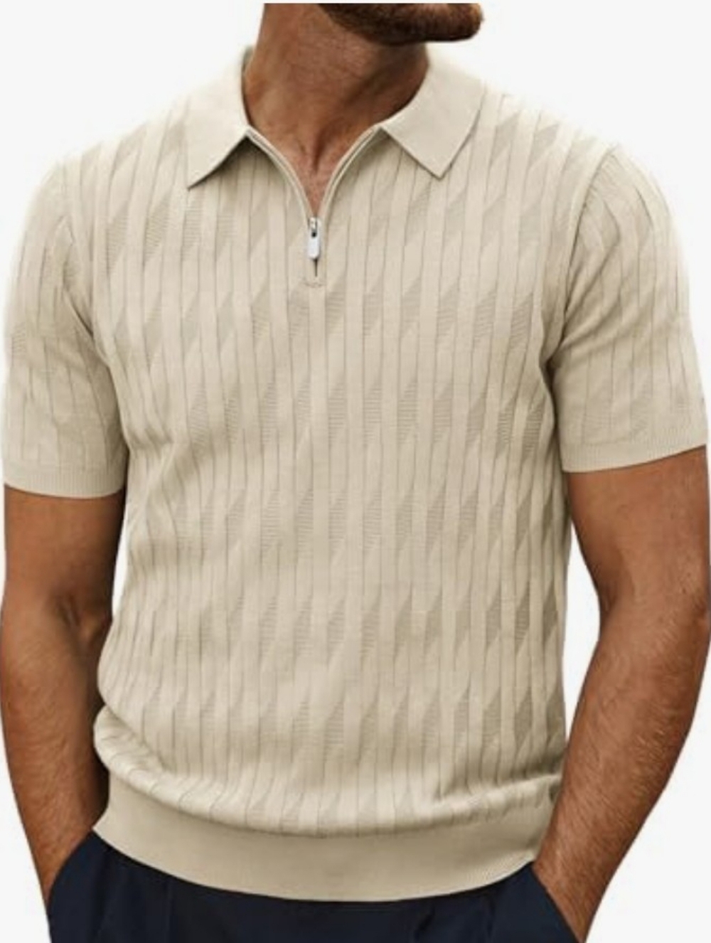PJ PAUL JONES Mens 1/4 Zip Cable Knit Polo Shirt Light Weight Sweater Sz XL NWT